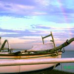 Pelangi di objek wisata pantai Jemeluk