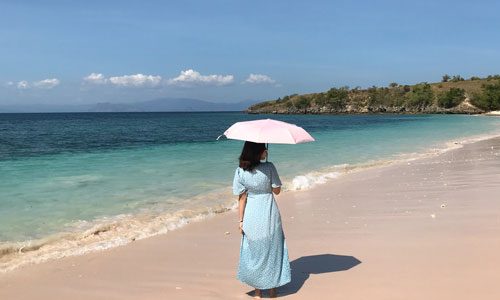 Objek wisata Pink Beach di LOmbok